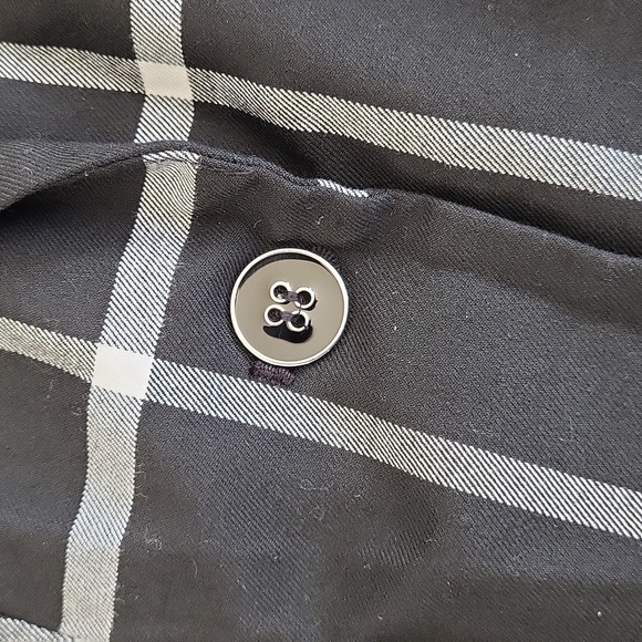 EUC 7th Avenue women's plaid 1 button blazer jacket, 2P, black white - Picture 6 of 10